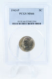 1943-P PCGS MS66 Jefferson War Nickel Business Strike 5C