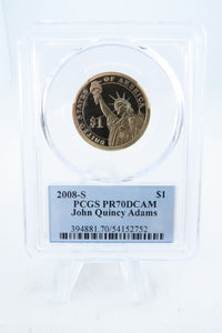 2008-S PCGS PR70DCAM John Quincy Adams Presidential Dollar Proof