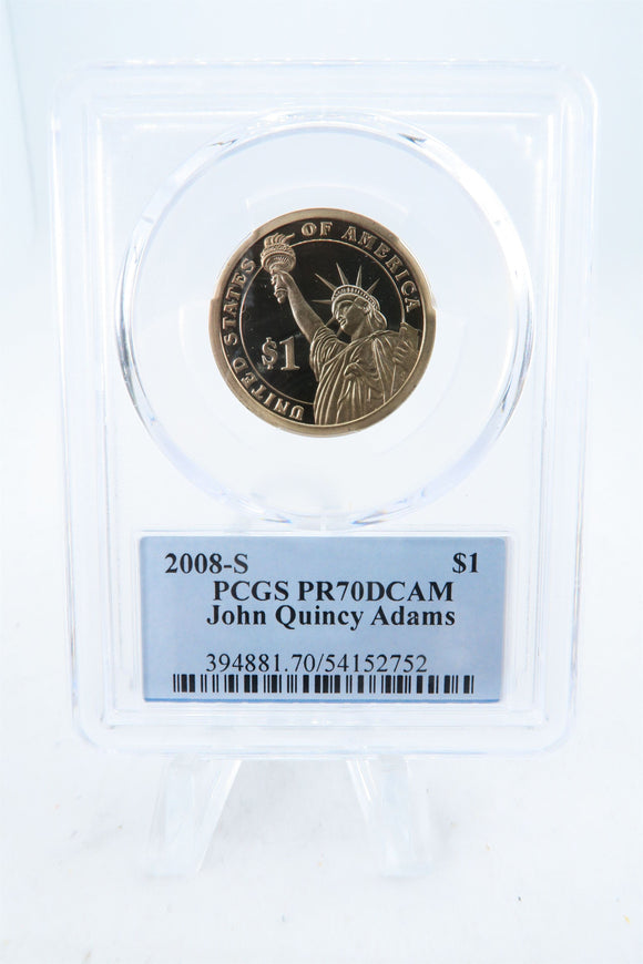 2008-S PCGS PR70DCAM John Quincy Adams Presidential Dollar Proof