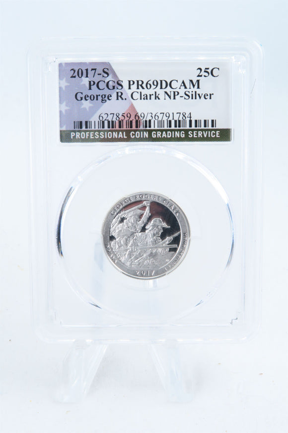 2017-S PCGS PR69DCAM Silver George R. Clark NP Quarter Proof 25C
