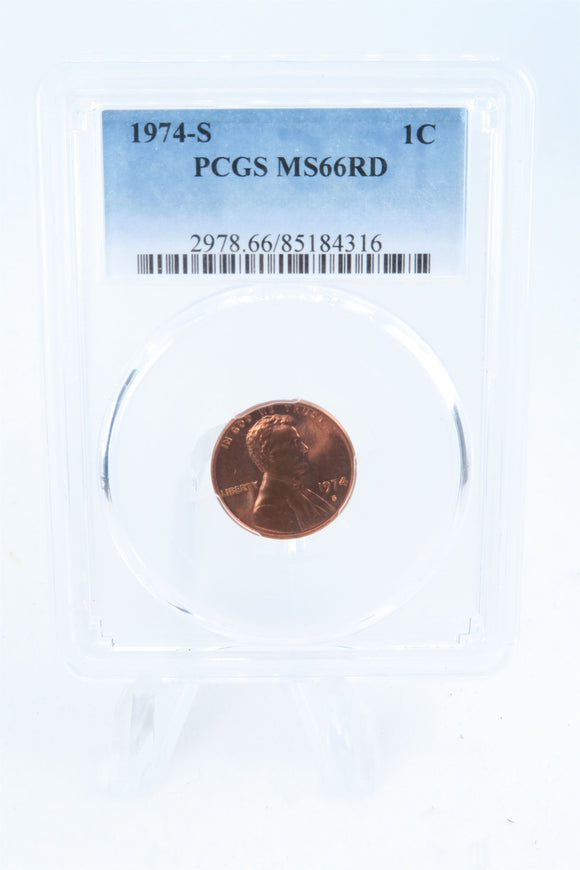 1974-S PCGS MS66RD Lincoln Memorial Cent Business Strike 1C