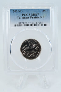 2020-D PCGS MS67 Tallgrass Prairie NP Quarter Business Strike 25C