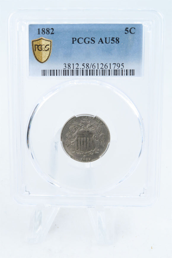 1882-P PCGS AU58 Shield Nickel Business Strike 5C