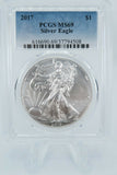 2017 PCGS MS69 American Silver Eagle Bullion Dollar Business Strike 1 oz