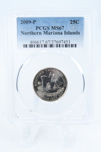 2009-P PCGS MS67 Northern Mariana Islands Quarter Business Strike 25C