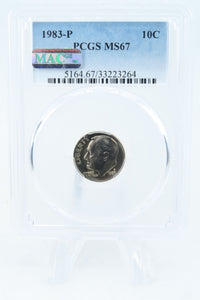 1983-P PCGS MS67 Roosevelt Dime Business Strike 10C