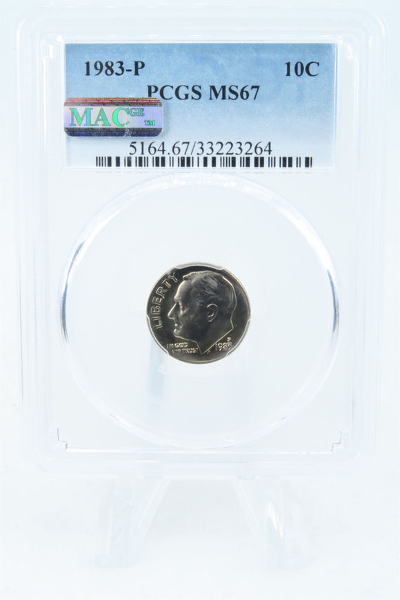 1983-P PCGS MS67 Roosevelt Dime Business Strike 10C