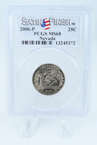 2006-P PCGS SP68 Nevada Satin Finish State Quarter 25C