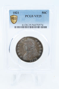 1821-P PCGS VF25 Capped Bust Half Dollar Business Strike 50C
