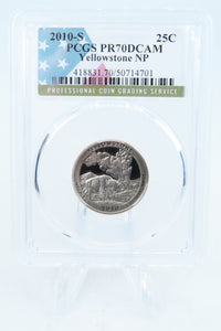 2010-S PCGS PR70DCAM Yellowstone NP Quarter Proof 25C