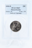 2000-D PCGS MS67 Massachusetts State Quarter Business Strike 25C