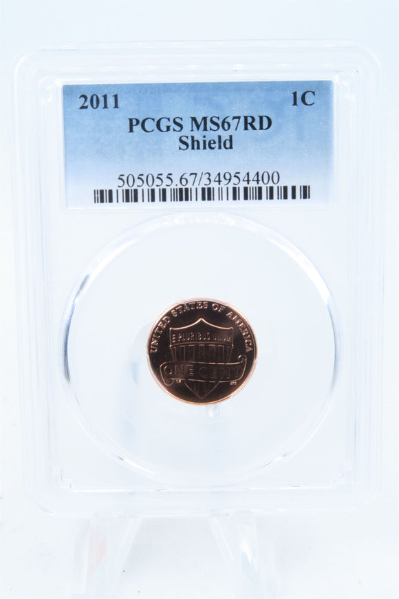 2011-P PCGS MS67RD Lincoln Shield Cent Business Strike 1C