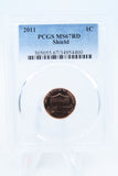 2011-P PCGS MS67RD Lincoln Shield Cent Business Strike 1C