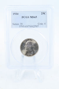 1934-P PCGS MS65 Medium Motto Washington Quarter Business Strike 25C