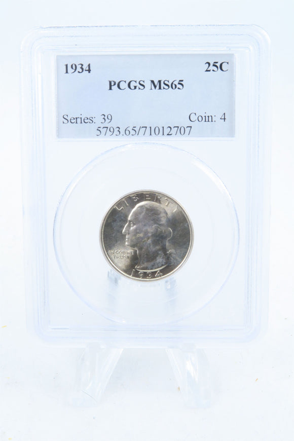 1934-P PCGS MS65 Medium Motto Washington Quarter Business Strike 25C