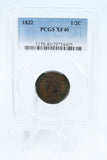 1832-P PCGS XF40BN Classic Head Half Cent Business Strike