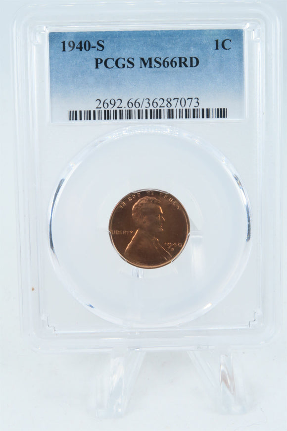 1940-S PCGS MS66RD Lincoln Wheat Cent Business Strike 1C