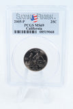 2005-P PCGS SP69 California Satin Finish State Quarter 25C