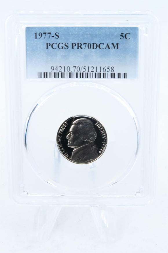 1977-S PCGS PR70DCAM Jefferson Nickel Proof 5C