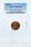 1953-S PCGS MS67RD Lincoln Wheat Cent Business Strike 1C