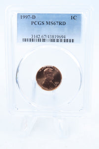 1997-D PCGS MS67RD Lincoln Memorial Cent Business Strike 1C