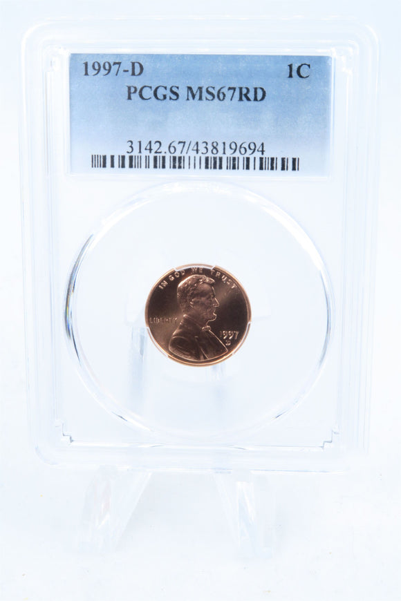 1997-D PCGS MS67RD Lincoln Memorial Cent Business Strike 1C