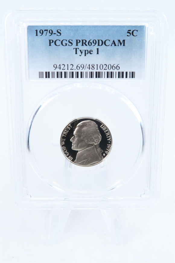 1979-S PCGS PR69DCAM Type 1 Jefferson Nickel Proof 5C