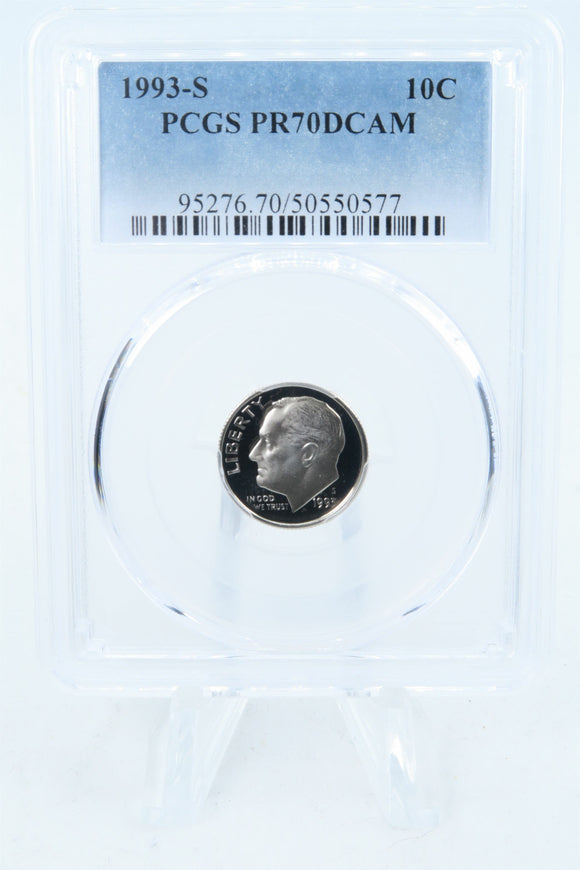 1993-S PCGS PR70DCAM Roosevelt Dime Proof 10C