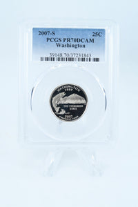 2007-S PCGS PR70DCAM Washington State Quarter Proof 25C