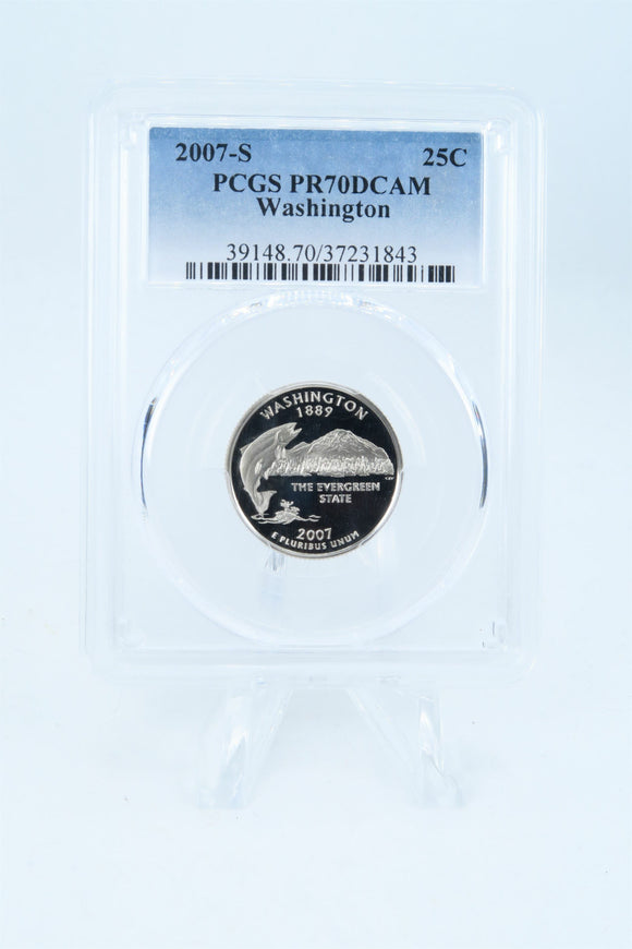 2007-S PCGS PR70DCAM Washington State Quarter Proof 25C