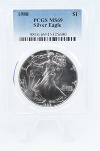 1988-P PCGS MS69 Silver Eagle Dollar Business Strike