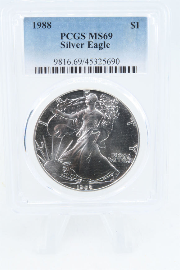 1988-P PCGS MS69 Silver Eagle Dollar Business Strike