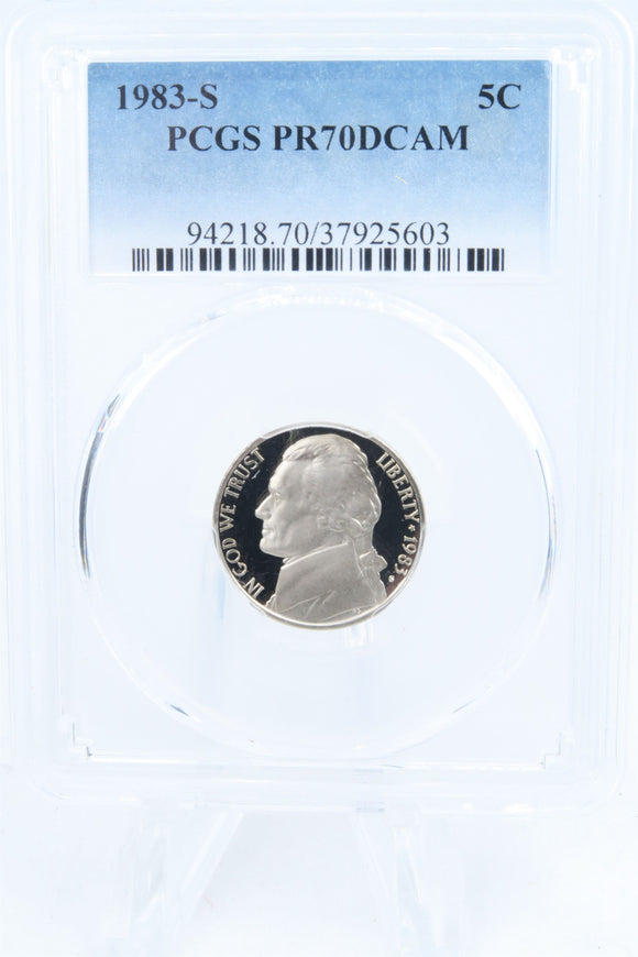 1983-S PCGS PR70DCAM Jefferson Nickel Proof 5C