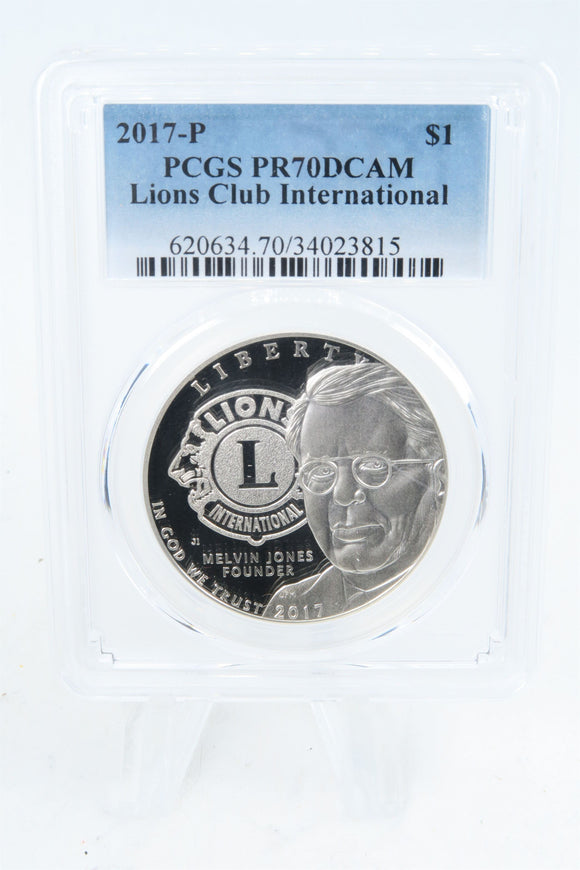 2017-P PCGS PR70DCAM Lions Club International Silver Commemorative Dollar Proof
