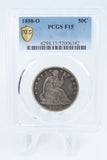 1858-O PCGS F15 Liberty Seated Half Dollar Business Strike 50C