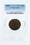 1818-P PCGS VF35BN Coronet Head Cent Business Strike 1C