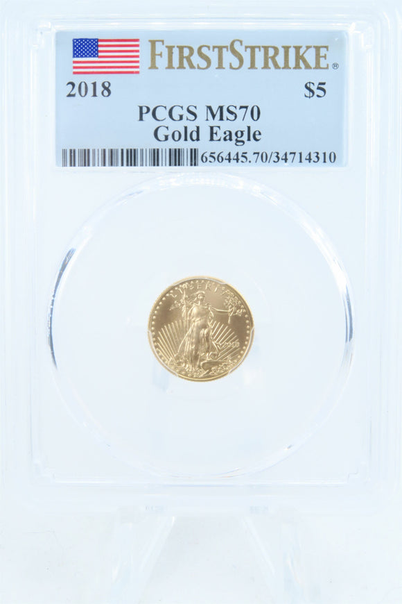 2018-P PCGS MS70 1/10th oz Gold Eagle Business Strike