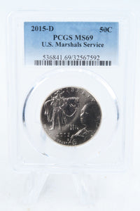 2015-D PCGS MS69 U.S. Marshals Service Modern Commemorative Half Dollar 50C