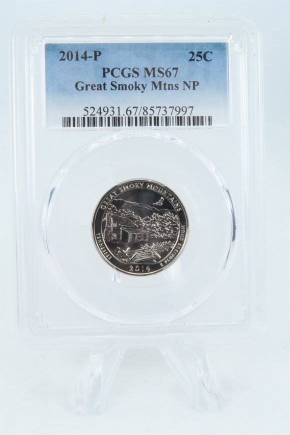 2014-P PCGS MS67 Great Smoky Mountains NP Quarter Business Strike 25C