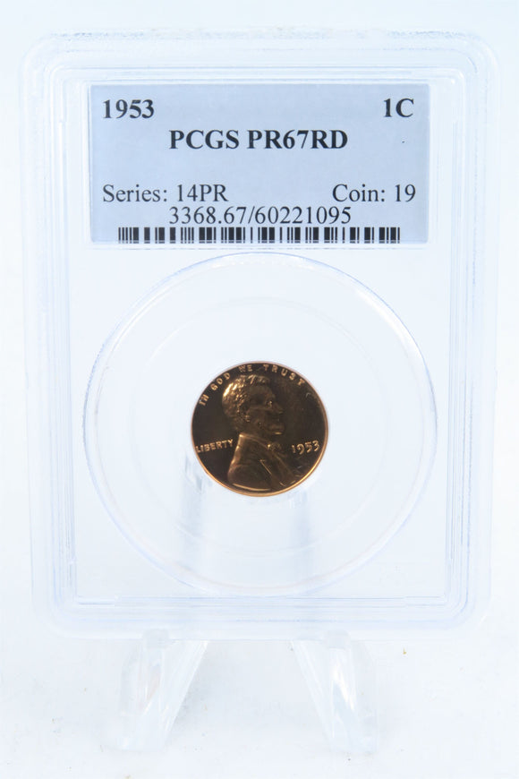 1953-P PCGS PR67RD Lincoln Wheat Cent Proof 1C