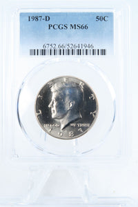 1987-D PCGS MS66 Kennedy Half Dollar Business Strike 50C