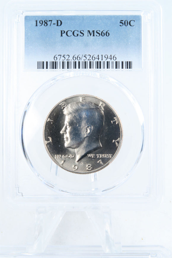 1987-D PCGS MS66 Kennedy Half Dollar Business Strike 50C