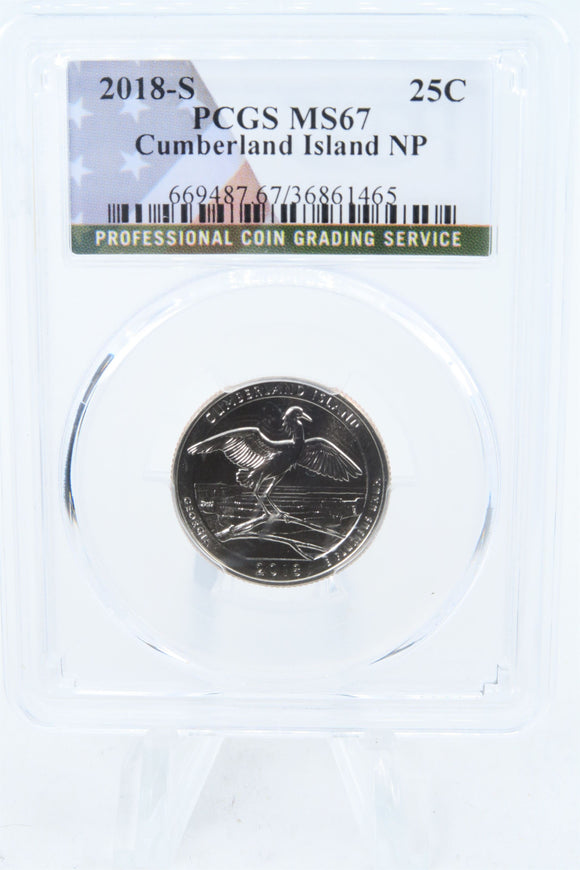 2018-S PCGS MS67 Cumberland Island NP Quarter Business Strike 25C