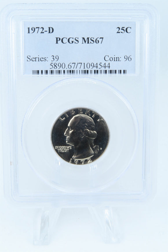 1972-D PCGS MS67 Washington Quarter Business Strike 25C