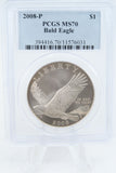 2008-P PCGS MS70 Bald Eagle Silver Modern Commemorative Dollar