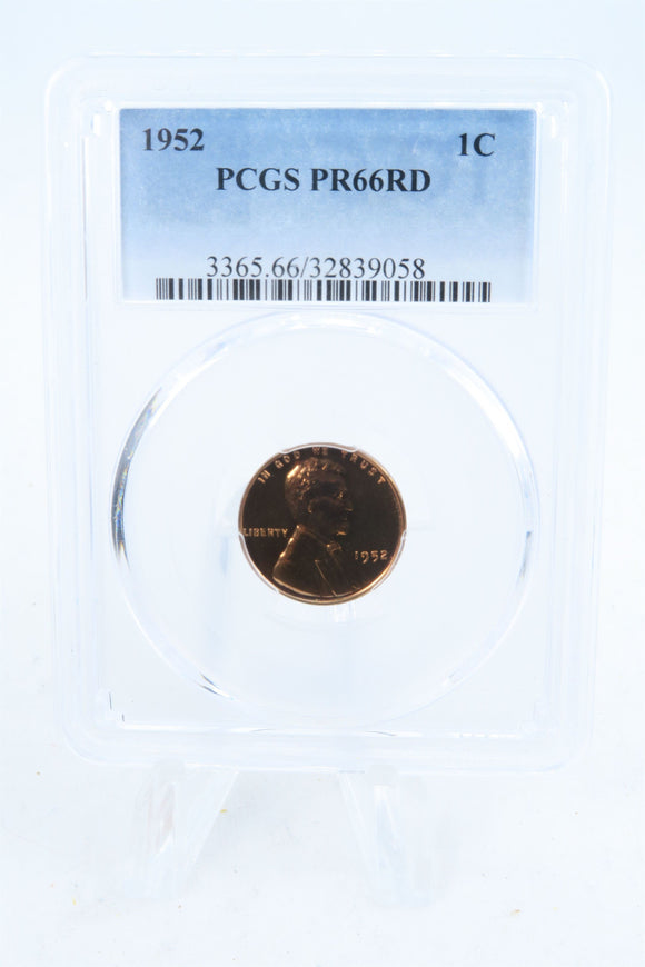 1952-P PCGS PR66RD Lincoln Wheat Cent Proof 1C