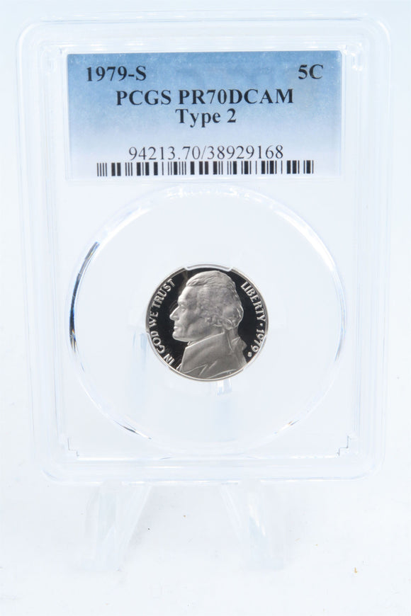 1979-S PCGS PR70DCAM Type 2 Jefferson Nickel Proof 5C