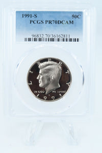 1991-S PCGS PR70DCAM Kennedy Half Dollar Proof 50C