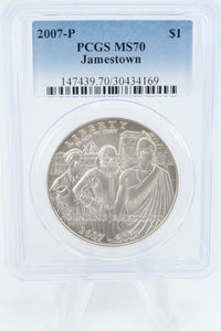 2007-P PCGS MS70 Jamestown Silver Modern Commemorative Dollar