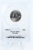 2006-P PCGS MS67 Nevada State Quarter Business Strike 25C